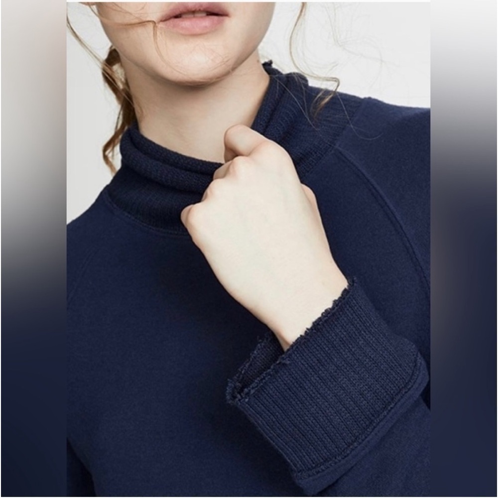 Z Supply | NWT Soft Spun Black Iris Mock Neck Pullover Raglan Knit Sweater S - Picture 3 of 4